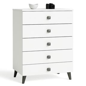 Kumode Akord Furniture Factory Mobi 05, balta krās./melna krās., 89 cm x 60 cm x 37 cm