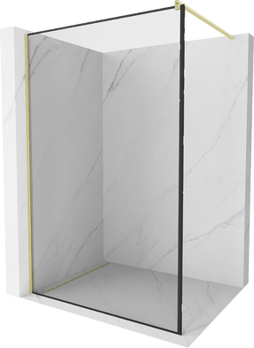 Dušas siena Mexen Kioto Walk-in, 140 cm x 200 cm, brushed gold krās./rūdītais