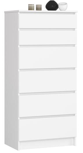 Komoda Akord K60, balta sp., 130 cm x 40 cm x 60 cm