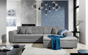 Kampinė sofa Sorento Inari 91, pilka sp., dešininė, 195 x 295 cm x 80 cm