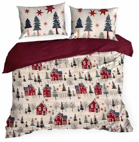 Kalėdinis patalynės užvalkalų komplektas Asher PTS-012, kreminė, 200 x 220 cm