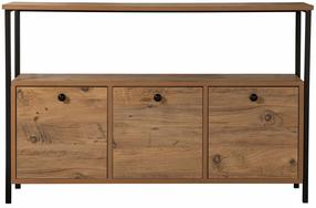 Konsolinis staliukas Nordure Solace, rudas/juodas, 120 cm x 29.5 cm x 77 cm