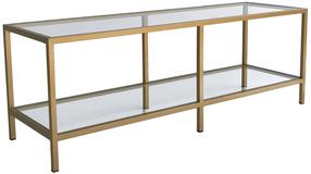 TV galds Kalune Design Basic TV501, caurspīdīga krās./zelta krās., 130 cm x 40 cm x 45 cm