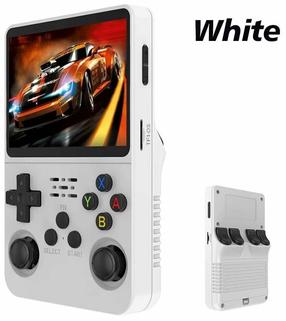 Žaidimų konsolė HappyJoe R36S, 128 GB, balta, 20000+ žaiidmų, IPS Screen, Linux