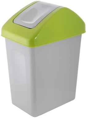 Prügikast Branq Plastik, roheline v./hall v., 10 l, 37.5 cm x 26.6 cm