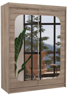 Шкаф ADRK Clever 150, коричневый цв./коричневатый цв., 58 см x 150 см x 200 см, с зеркалом