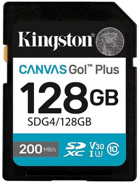 Atmiņas karte Kingston Canvas Go! SDG4/128GB, 128 GB, 200 Mb/s - 100 Mb/s