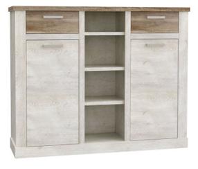 Komoda Forte Duro DURK331-T75, medžio sp./smėlio sp., 128 cm x 160 cm x 41 cm