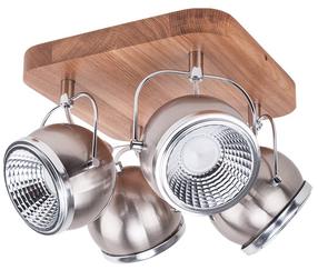 Valgusti kohtvalgusti Spotlight Ball Wood 5031474, GU10, 3000 °K, 4 x 5.5 W, kroom v. / puidu v.