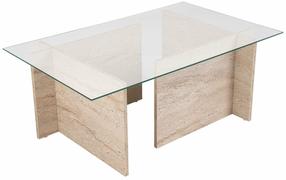 Kavos staliukas Nordure Vetrino, skaidrus, 105 cm x 65 cm x 40 cm