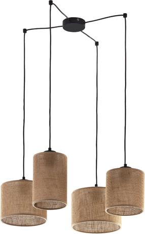 Lampa karināms TK Lighting Juta 4 6585, E27, 4 x 15 W, brūna krās. / melna krās.