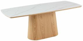 Valgomojo stalas Home4you Chase, ruda sp./balta sp., 200 cm x 90 cm x 76 cm