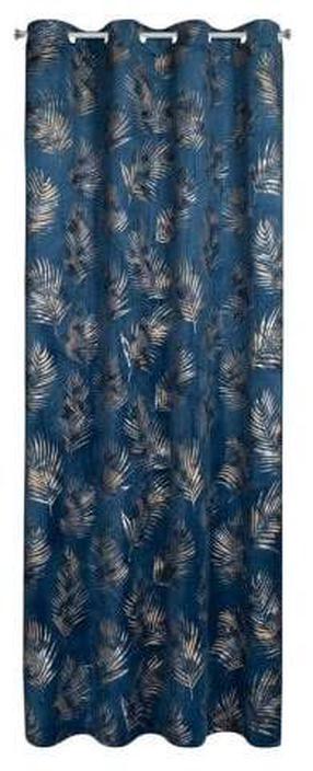 Naktinė užuolaida Gloria, aukso sp./tamsiai mėlyna sp., 140 cm x 250 cm