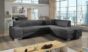Kampinė sofa Porto Sawana 05, tamsiai pilka sp., dešininė, 217 x 278 cm x 74 cm
