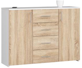 Комод Akord K45, белый цв./дуб сонома цв., 80 см x 110 см x 35 см