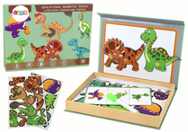 Magnetinė dėlionė Lean Toys Cartoon Dinosaur Topics, įvairių spalvų