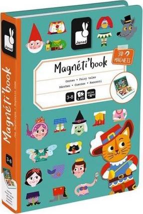 Magnetraamat - pusle, pusle Janod Magnetic Fairytales, 4 cm, oranž v./türkiissinine v., 40 tk