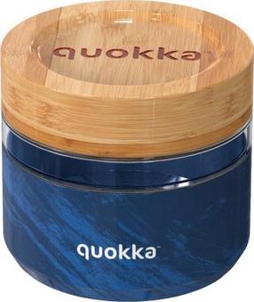 Пищевой контейнер Quokka Wood Grain, 0.5 л, синий цв./коричневый цв.