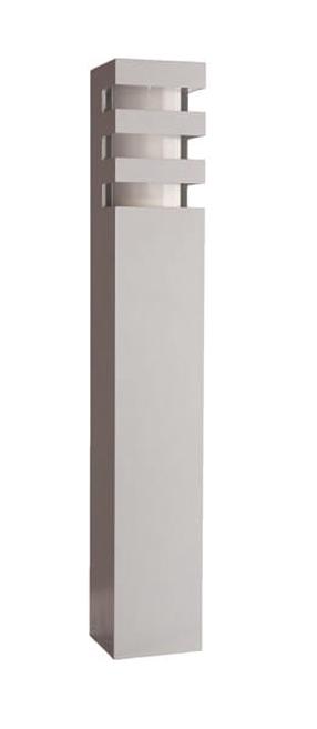 Brīvi stāvošs āra gaismeklis Su-Ma Rado 2, 18W, E27, IP54, sudraba krās., 8 cm x 50 cm