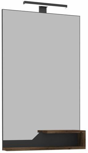 Spogulis Kalune Design Galia 60-858, ar gaismu, stiprināms, 60 cm x 100 cm, valriekstu krās.