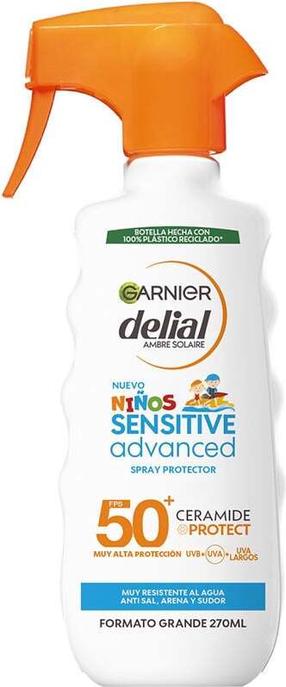 Purškiklis įdegio priežiūrai Garnier Delial Kids Sensitive Advanced SPF50+, 270 ml