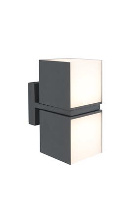 Āra sienas lampa Lutec Cuba, 11.5W, LED, IP54, antracīta krās., 10 cm x 21.3 cm