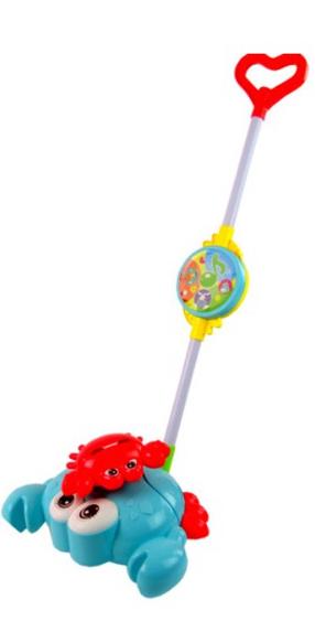 Stumjamās rotaļlietas, stūmējs Lean Toys Crab, 12 cm, zila krās.