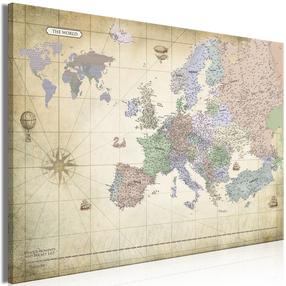 Reprodukcija Artgeist Map of Europe MDF02, 30 cm x 20 cm