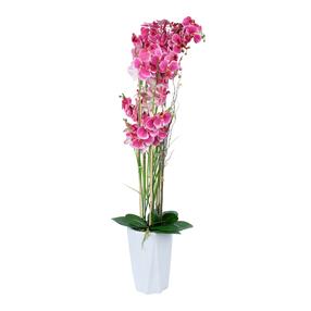 Mākslīgie ziedi puķu podā, orhideja Home4you Garden Queen, rozā krās., 132 cm