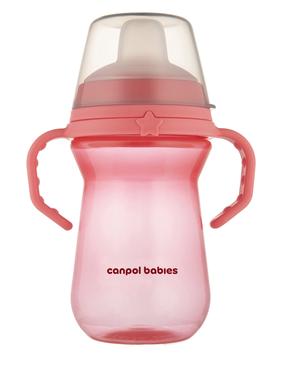 Puodelis su snapeliu Canpol Babies Spout FirstCup 56/615, 250 ml, 6+ mėn., plastikas/silikonas, rožinė sp.