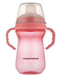 Puodelis su snapeliu Canpol Babies Spout FirstCup 56/615, 250 ml, 6+ mėn., plastikas/silikonas, rožinė sp.
