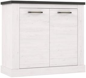 Skapītis Forte Montreal, balts krās./melns krās., 101 cm x 41 cm x 89 cm
