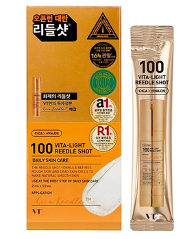 Kosmētikas noņemšanas līdzeklis, komplekts VT Cosmetics Vita-Light Reedle Shot 100, 20 ml, 10 gab.