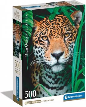 Puzle Clementoni Jaguar In The Jungle 35541, 49 cm x 36 cm, 500 gab., daudzkrāsaina