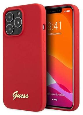 Telefono dėklas Guess Silicone Vintage GUHCP13XLSLMGRE, raudona sp., Apple