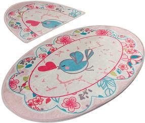 Vannitoamattide komplekt Foutastic Bemol Oval 359CHL2112, mitmevärviline, 100 cm x 60 cm