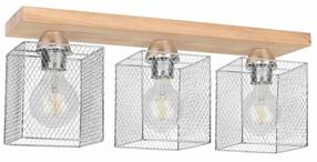 Светильник потолочный Spot-Light Norman, E27, 3 x 25 Вт, хромовый цв. / дубовый цв., 13 x 15.5 см