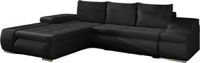Kampinė sofa Ontario Soft 11, juoda sp., kairinė, 200 x 296 cm x 88 cm