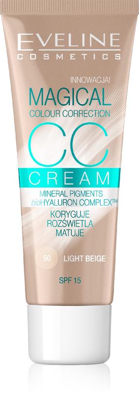 CC krēms Eveline Magical, SPF 15, gaiši brūna krās., 50 light beige, 30 ml