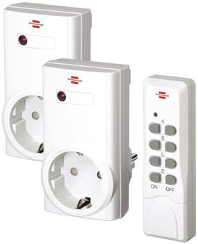 Pesa Brennenstuhl 1507150, maandusega, kaugjuhtimisega, IP20, valge v., 2 tk