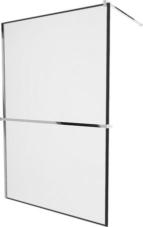 Dušo sienelė Mexen Kioto+ Walk-In Black Frame, 80 cm x 200 cm, juoda sp./chromo sp./grūdintas