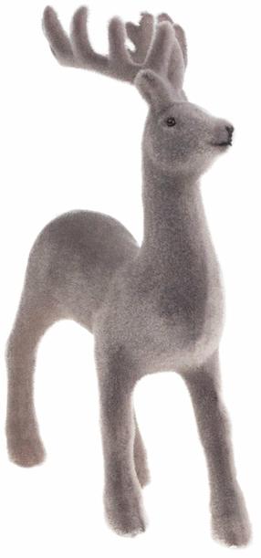 Kalėdinė dekoracija, „Elnias“ TG56927-10, 10 cm, pilka sp.