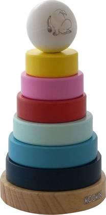 Medinė piramidė, formelių piramidė Barbo Toys Moomins, 18 cm, įvairių spalvų