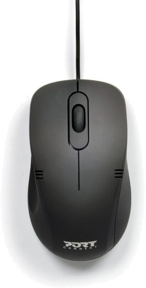 Vadu datora pele Port Connect Optical USB Mouse PRO, melna krās.