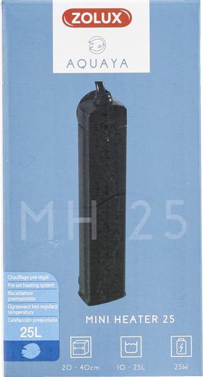Akvārija sildītājs Zolux Aquaya 336143, 10 - 25 l, melna krās.