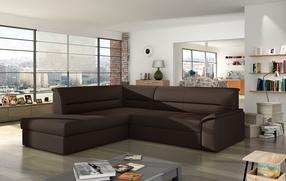 Kampinė sofa Elano Soft 66, ruda sp., kairinė, 255 x 212 cm x 90 cm