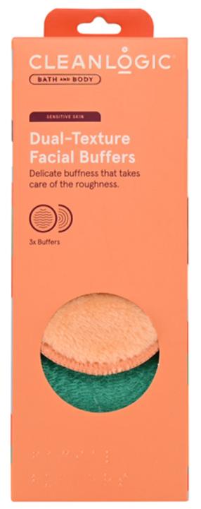 Спонж для очищения лица Cleanlogic Bath & Body Sensitive Skin Dual-Texture, 3 шт., многоцветный