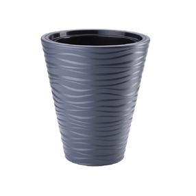 Puķu pods Form Plastic Sahara 2722, plastmasa, Ø 40 cm, pelēka krās./tumši pelēka krās.