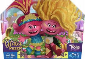 Пазл Trefl Glitter Trolls 3 53021, 27.5 см x 41 см, 70 шт., многоцветный