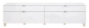 TV staliukas Forte Poole, balta sp., 52.5 cm x 219.8 cm x 57.1 cm